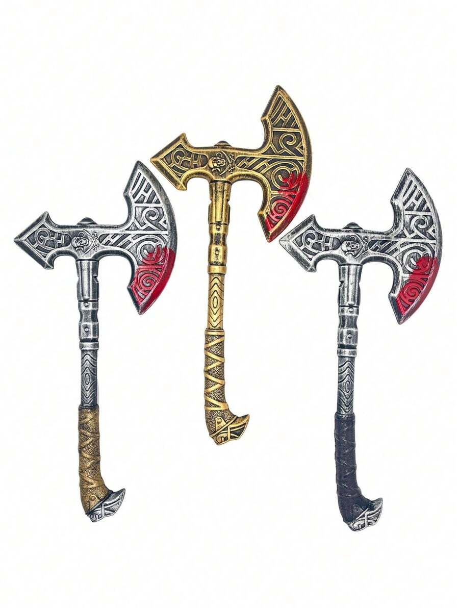 1pc Plastic Imitation Axe Weapon, Primitive/Viking/Pirate Cosplay Costume Party Decoration Prop