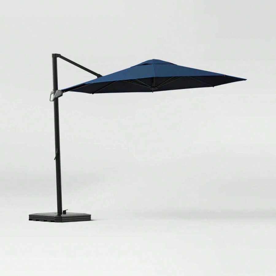10' Round Solid Offset Outdoor Patio Cantilever Umbrella With Black Pole - Threshold