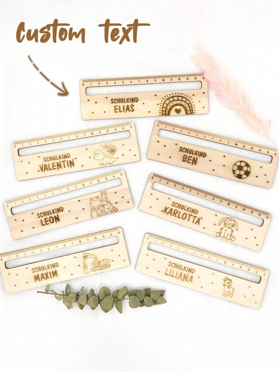Personalized Reading Aid With Ruler Made Of Wood Gift For School Enrollment With Name First Grade School Start School Cone Personalized, School Supplies,Back To School