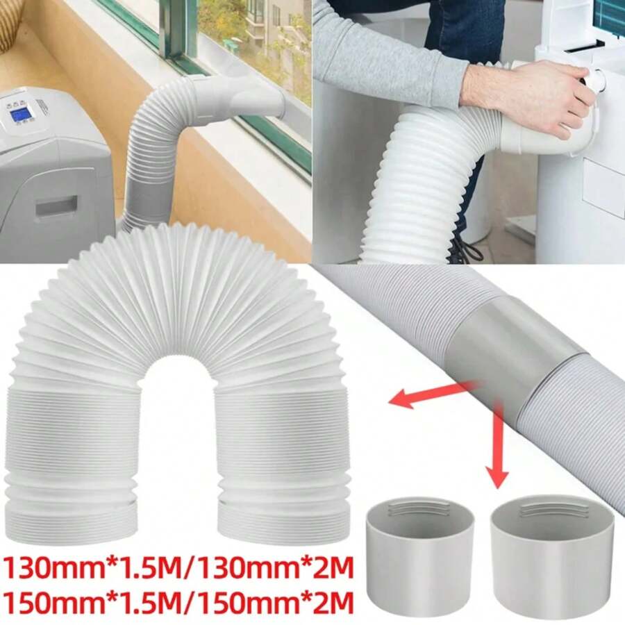 1.5/2M Portable Flexible Conditioner Exhaust Hose Tube 13/15cm Exhaust Pipe Hose Connector Interface For Mobile Air Conditioning