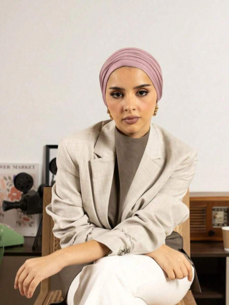 1pc Women's Classic Solid Color Hijab, Multi-Way Wear Versatile Elastic Headscarf, Soft & Comfortable Modal Fabric, Suitable For Daily Use, Sports, Yoga