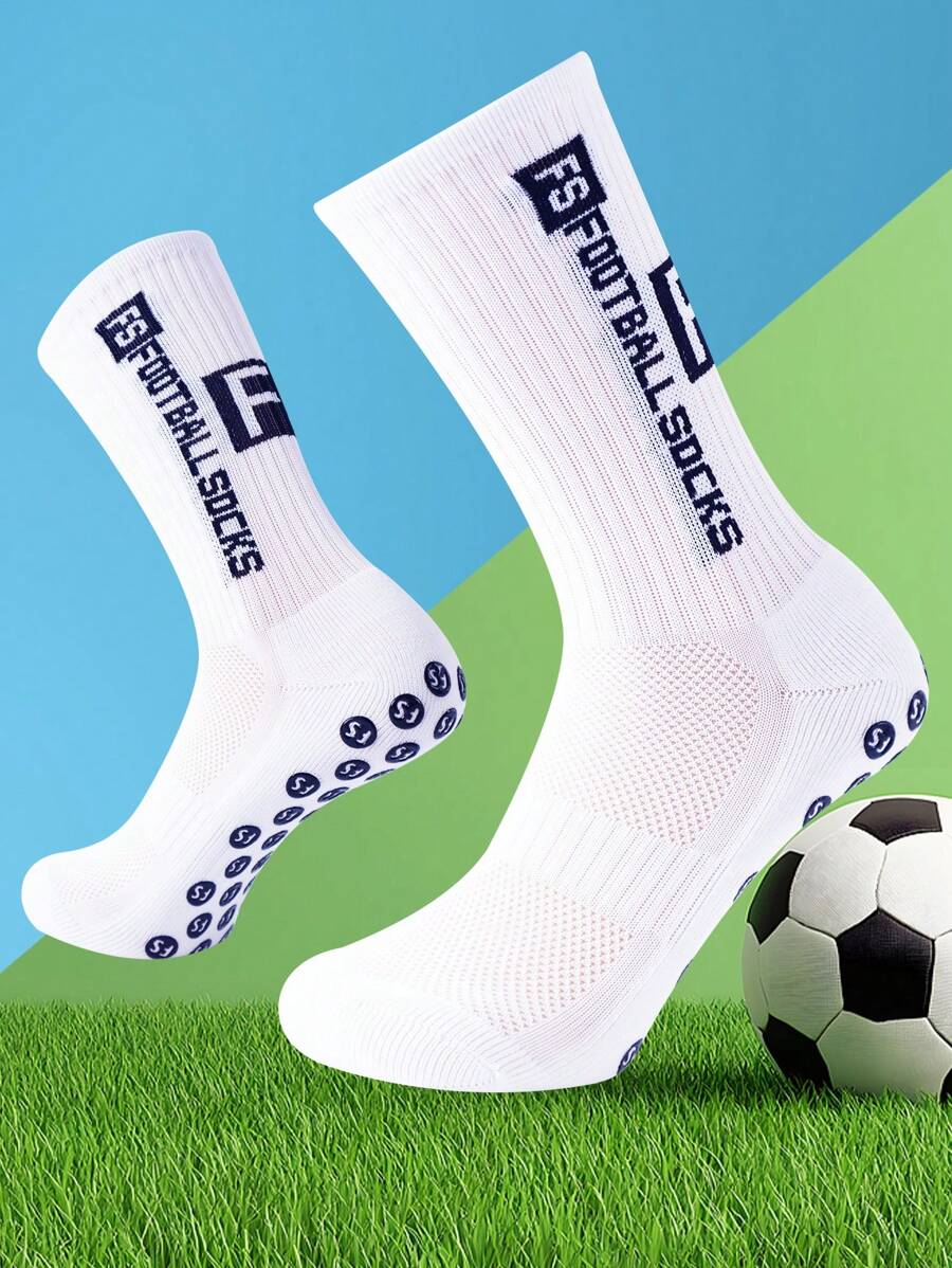 FLSHMCEN 1 paquete de calcetines de fútbol con agarre para hombres y cubrepantorrillas, protectores de pantorrilla antideslizantes para baloncesto, fútbol y deportes