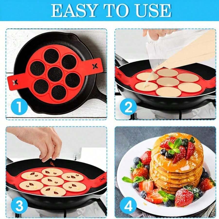 1 Stück antihaftbeschichtete Pfannkuchen Form Ring Silikon Spiegelei Form wiederverwendbare Pfannkuchen Hersteller Ei Ring Küche Kochen Backwerkzeug (runde Form)