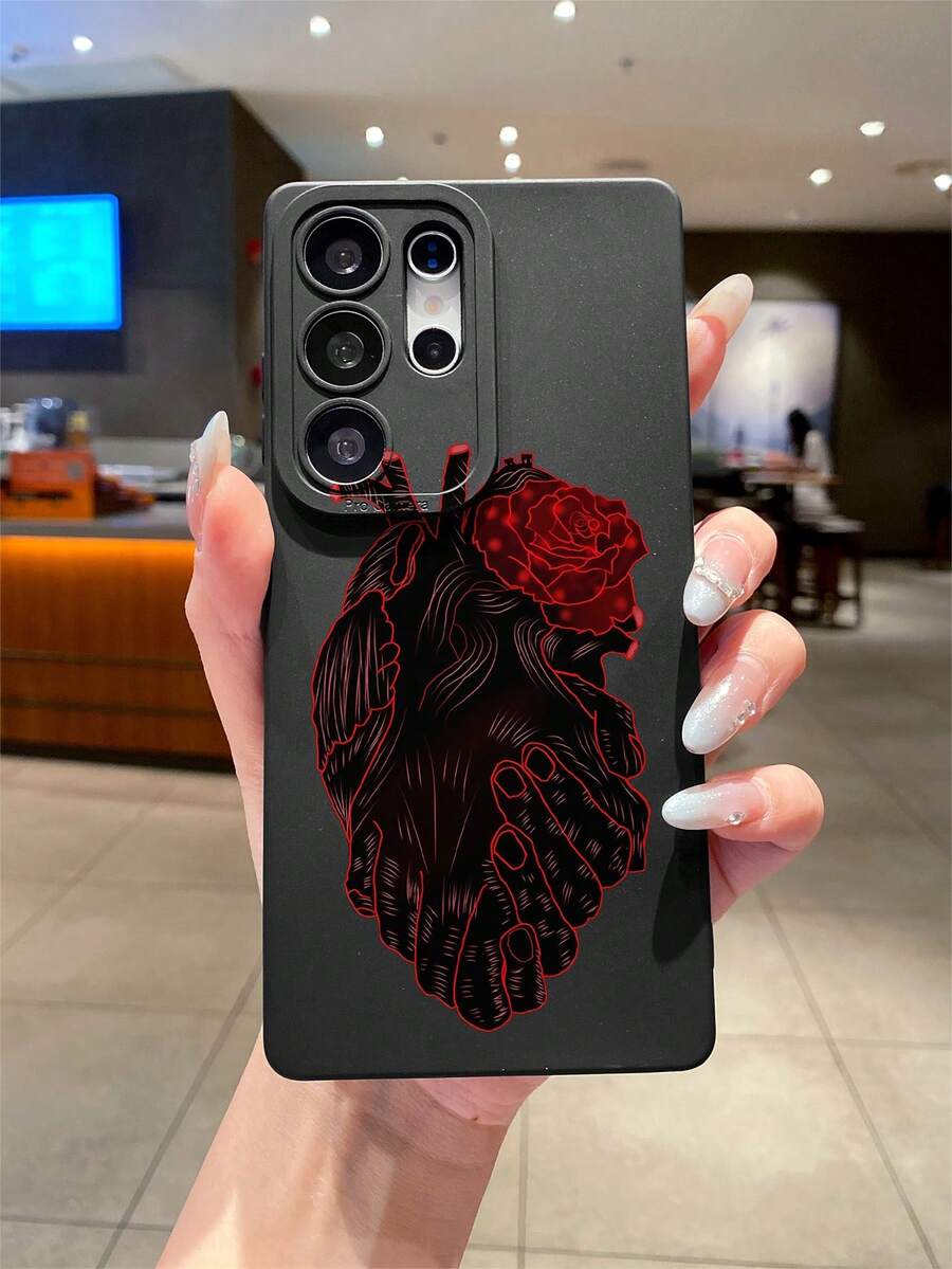 Nuevo estuche de teléfono con agarre suave de TPU, a prueba de golpes, con acabado mate y diseño de corazón. Resistente a arañazos y huellas dactilares, con protección para la lente de la cámara. Compatible con teléfonos Apple, Samsung, Xiaomi, Oppo y Vivo.