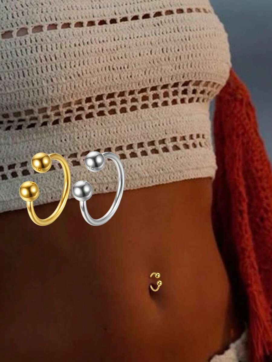S925 Sterling Silver Pearl Navel Nail, Nose Nail, Navel Buckle, Navel Ring, Body Piercing Jewelry, Hypoallergenic Fashion Jewelry