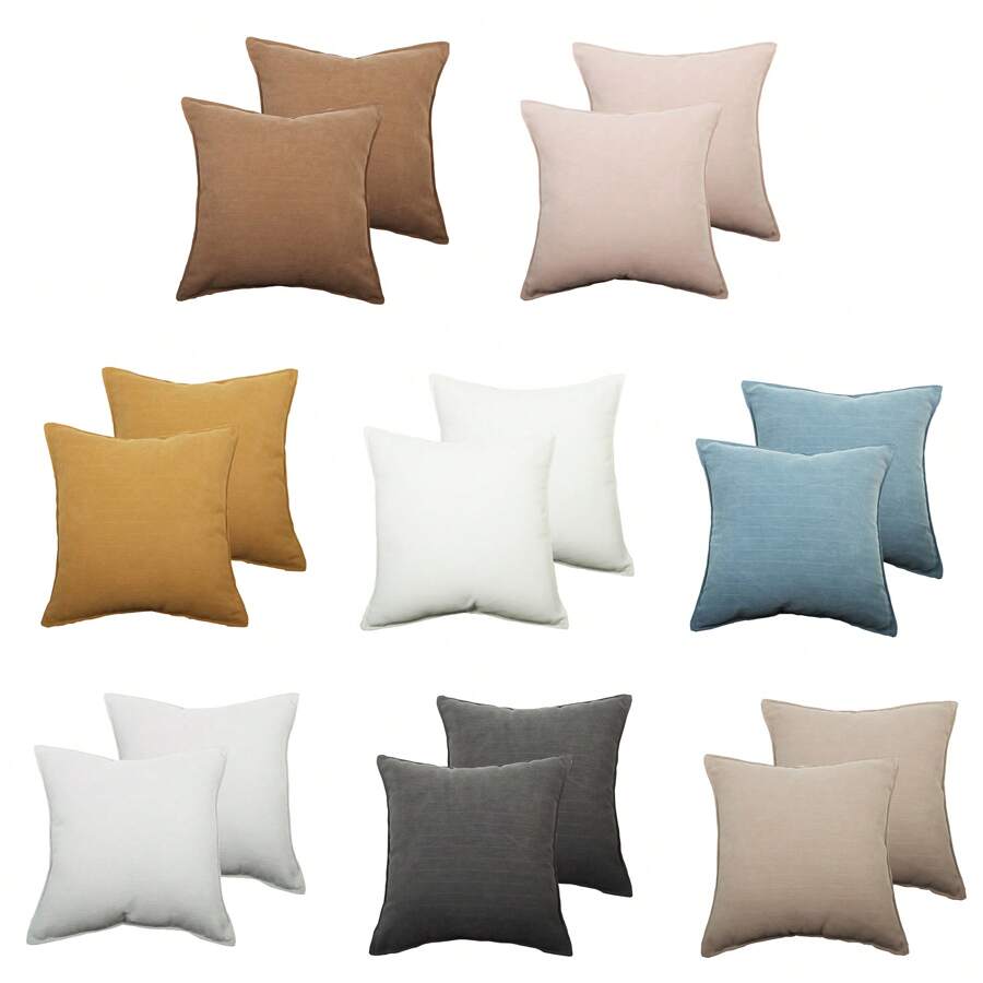 2pcs Creamy Snowflake Herringbone Throw Pillow Covers, Soft & Breathable Square Cushion Covers, Polyester Fiber Material, Size Options: 40x40cm, 45x45cm, 50x50cm, Minimalist Herringbone Pattern Creates A Cozy Atmosphere, Suitable For Home Decor In Living Room And Bedroom, No Pillow Inserts.