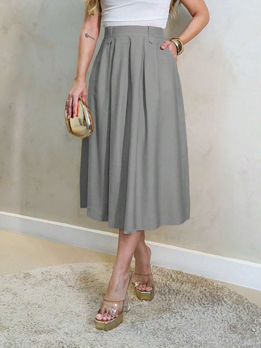 FASHION MO, REF: AS1423 Women's Skirt, High Waist, Umbrella Skirt, A-Line Skirt, Elegant Style, Refined Look, Wide-Moving Skirt, Sophisticated Women's Piece, Delicate Look, Casual Chic Fashion, Fluid Fit, Classic Look, Romantic Style, Current Women's Fashion, High Quality Skirt, Striking Look, Ideal For Different Occasions, Versatile Piece, Skirt With Charm, Feminine Touch, Skirt With Light Volume, Comfortable Piece, Statement Look, Enhanced Silhouette, Light And Modern Look, Tempered Style.