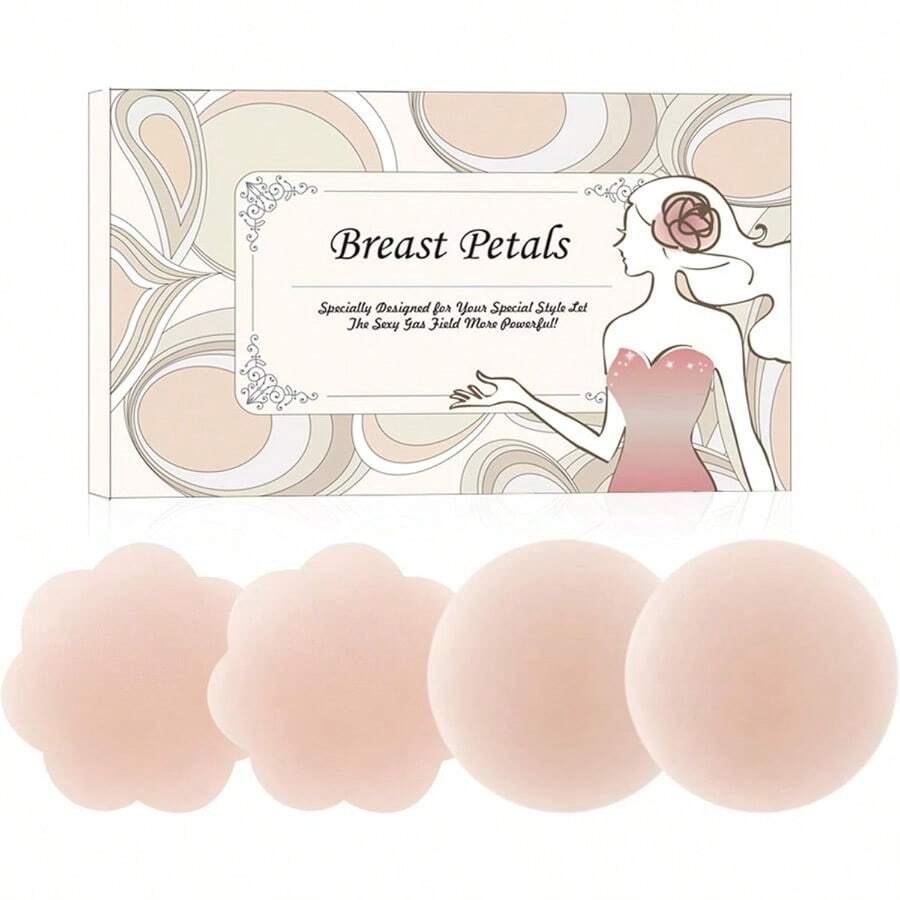 Cubrepezones para pasteles MUQU, sin costuras, de silicona reutilizables para mujeres, 2 pares de pétalos