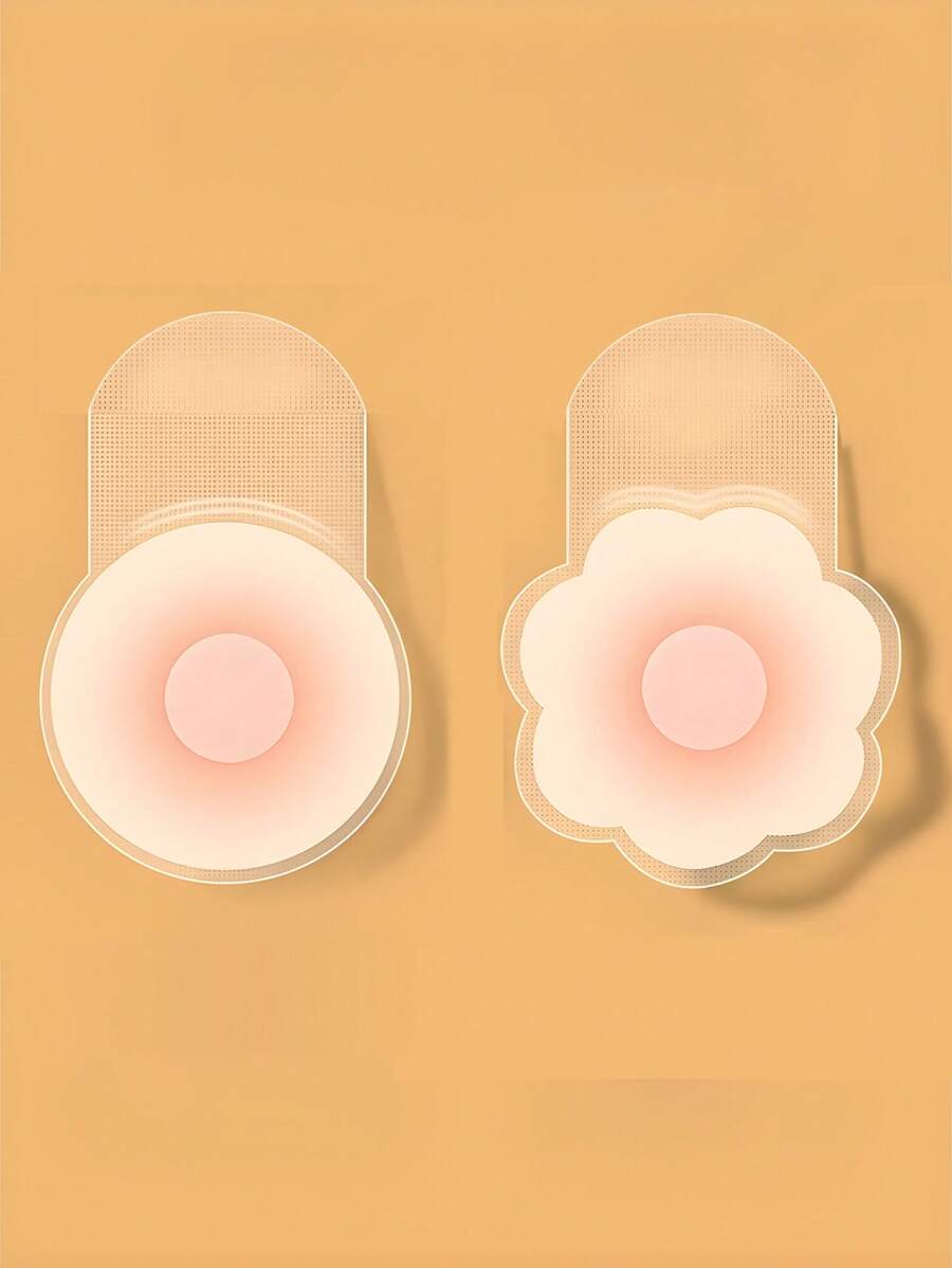 1 Pair Silicone Breast Lift Tape, Invisible Push Up Bra Pads, Self-Adhesive Silicone Sticky Bra Petals, Reusable Breast Enhancing Nipple Covers, Suitable For Party Dresses