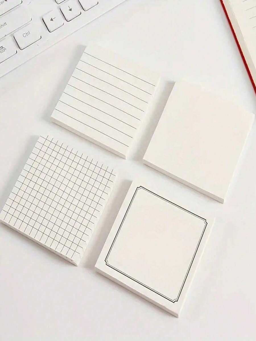 4PCS / 320Sheets Sticky Notes The Stripes Message Book For Notebook Textbook Calendar School Home Office Supplies Without Gift Box School Supplies, Back To School