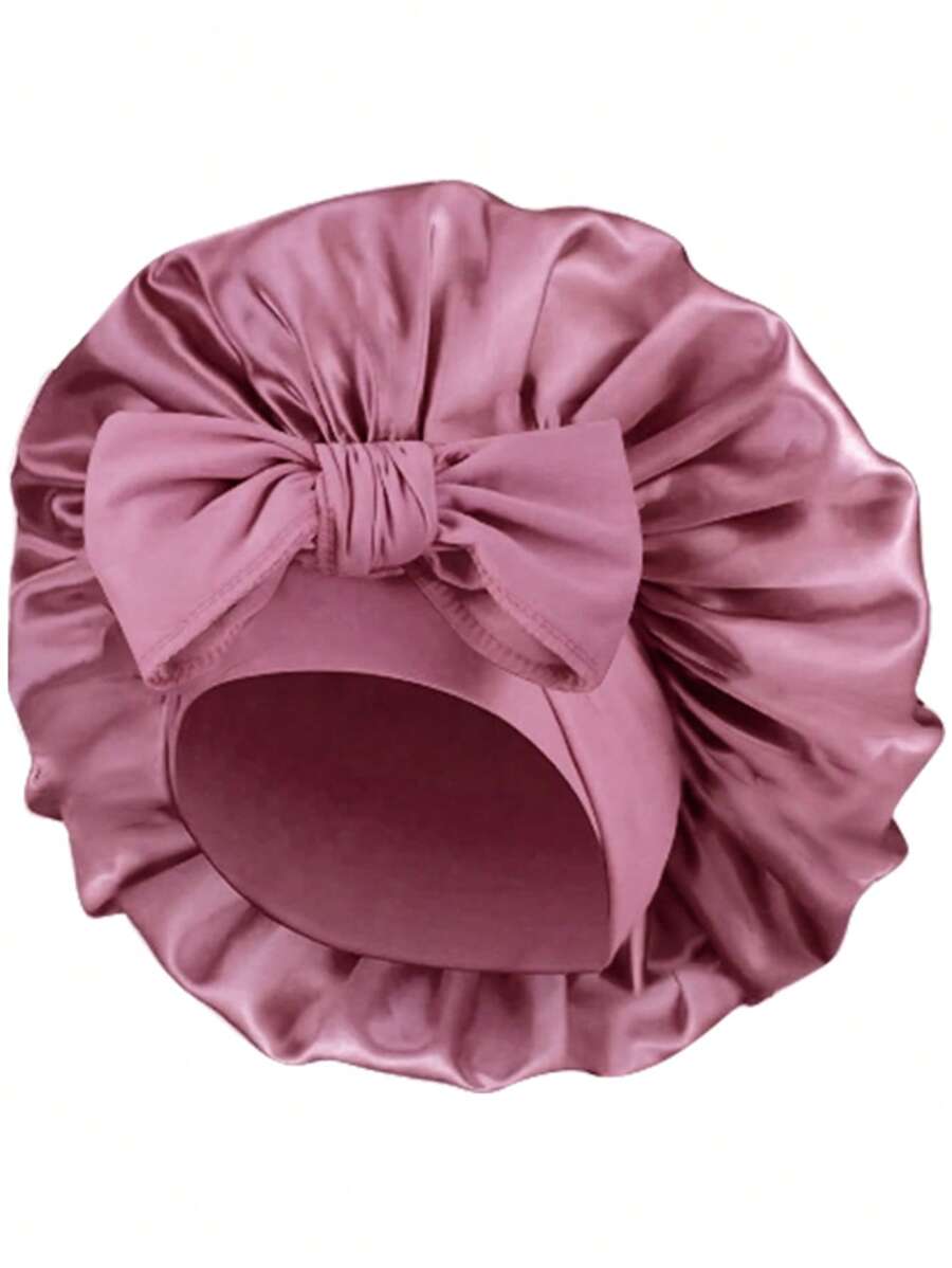 1 pezzo Fascia elastica per capelli in raso a righe larghe per donna, copricapo per la cura dei capelli
