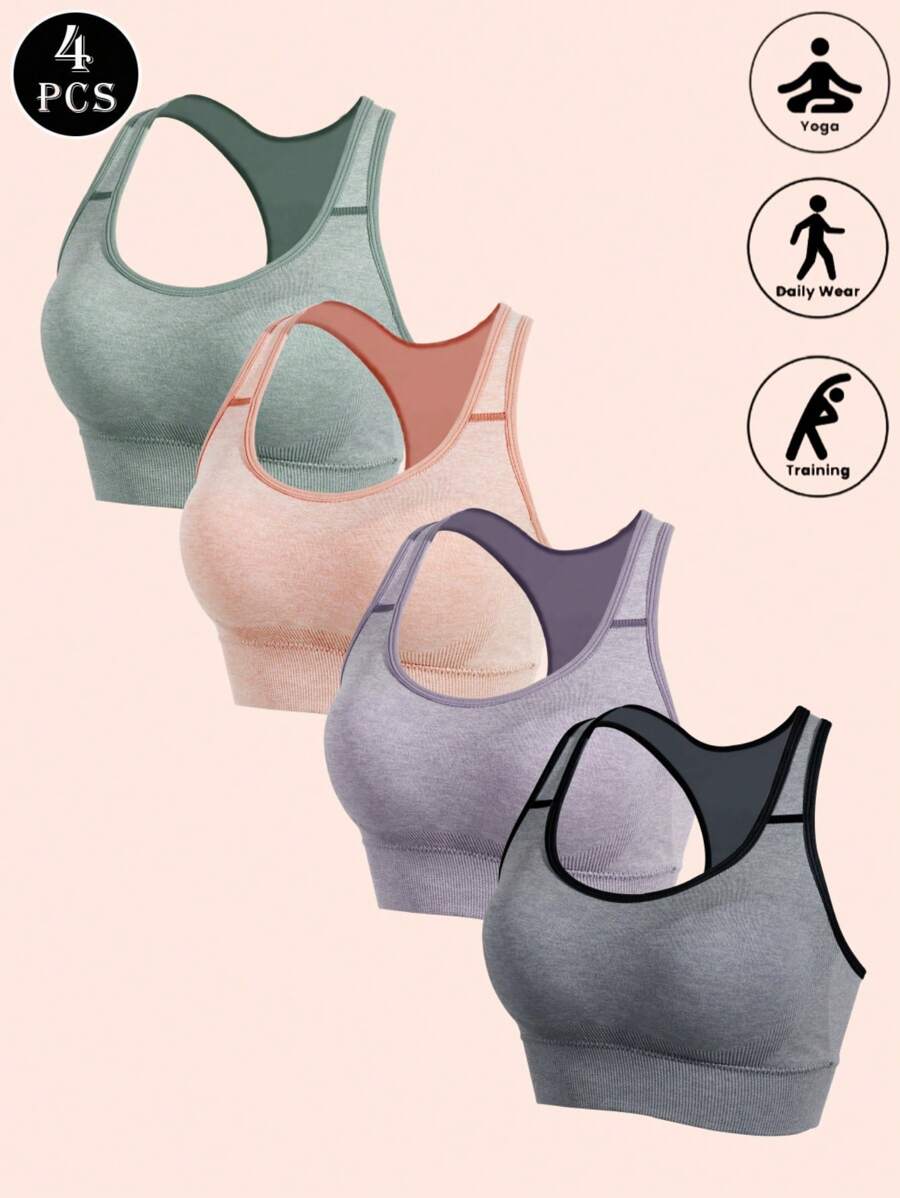 4pcs/Pack Women Sports Bra Comfortable Underwear