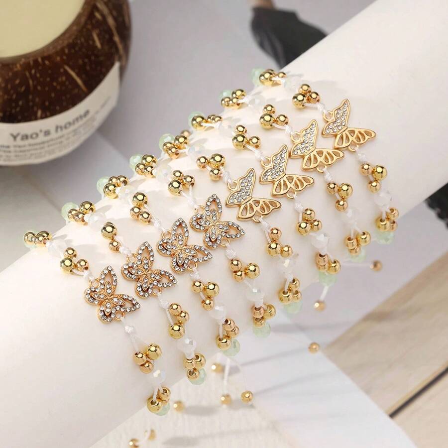 1 set Bracelet pendentif papillon élégant en CCB, cadeau pour femmes, convient pour le port quotidien et les fêtes