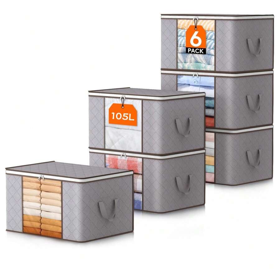 Household Storage Bags, Closet Organizers And Storage, Covered Clothing Storage Boxes, Foldable Storage Containers, Clothes With Reinforced Handles, Blankets, Bedding