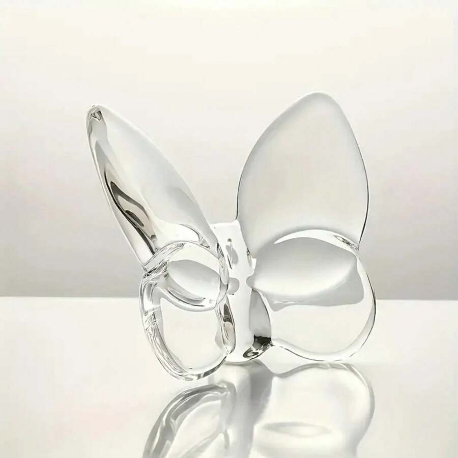 1pc, Elegant Crystal Glass Butterfly Desktop Decor, Home Office Desk Ornament, Bookcase, Living Room Gift For Wedding And Party
