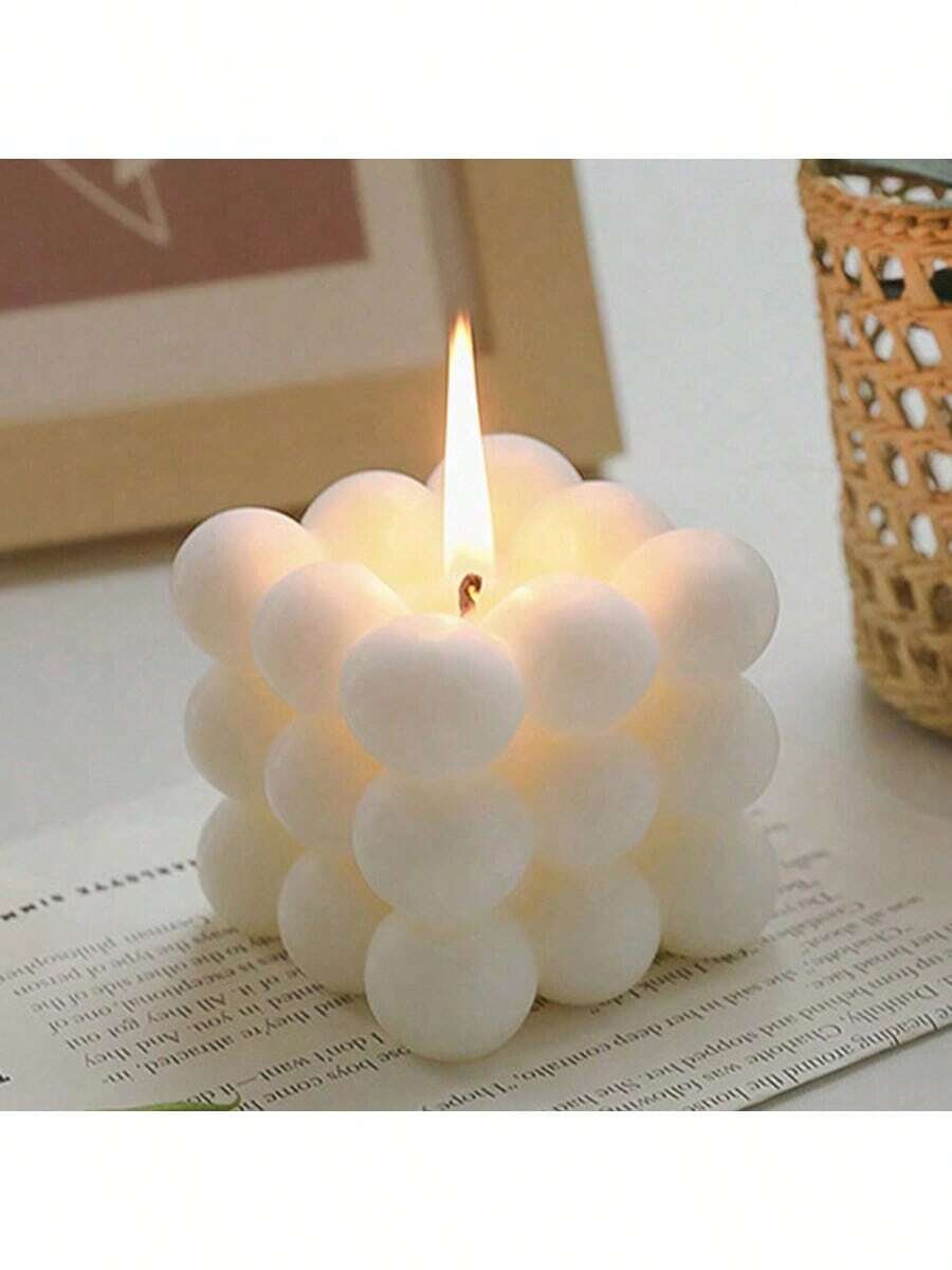 4/1pc Bubble Candle, Beautiful Bliss Bubble Candle - Decorative 5.2oz Wax Aromatherapy, Fragrance, Cute Nordic Pastry, Large Decorative Shape Candle For Home Decoration And Gifts, Available In Color, Fragrance, Size Options, Suitable For Halloween, Christmas