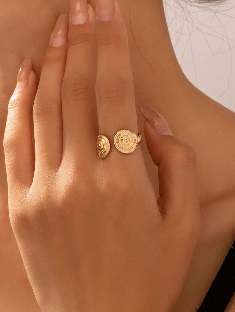 1 pieza Juego de anillos con diseño de estrella de mar de color dorado para mujeres, ideal para el verano y la playa