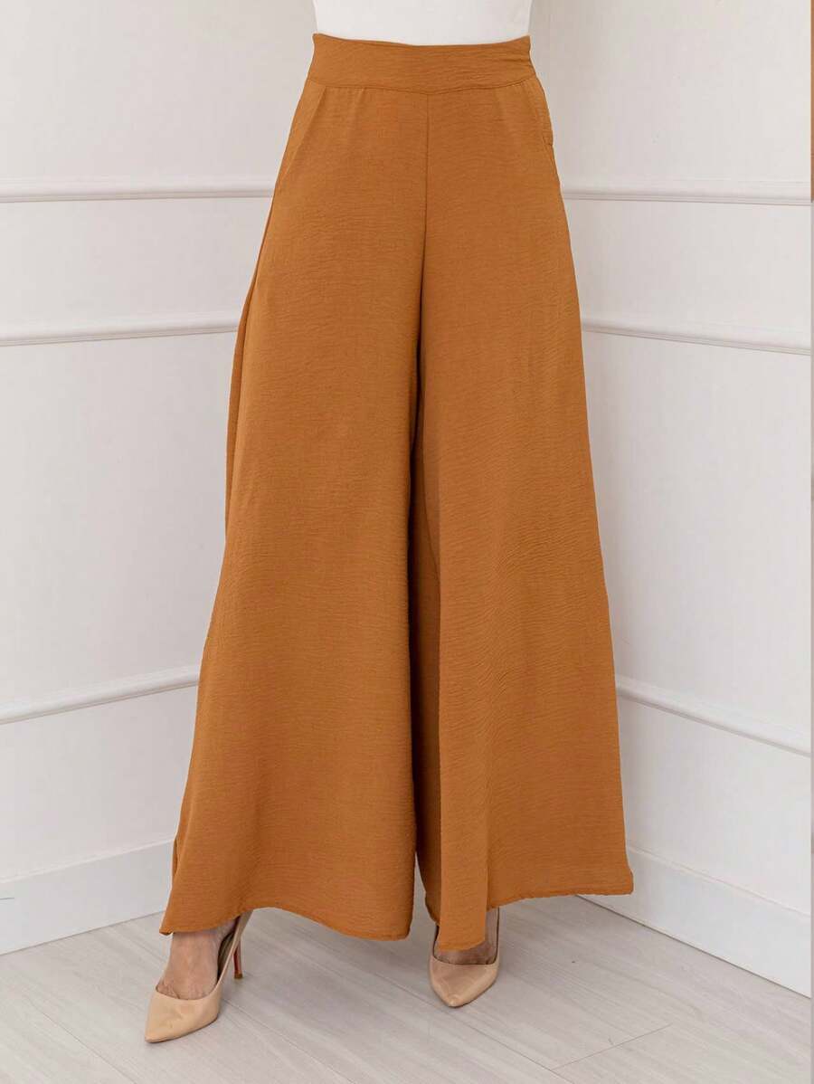 Calça Pantalona Boca Sino Feminina Com Bolso Com Forro Com Zíper Ladeira Cintura Alta Cód102