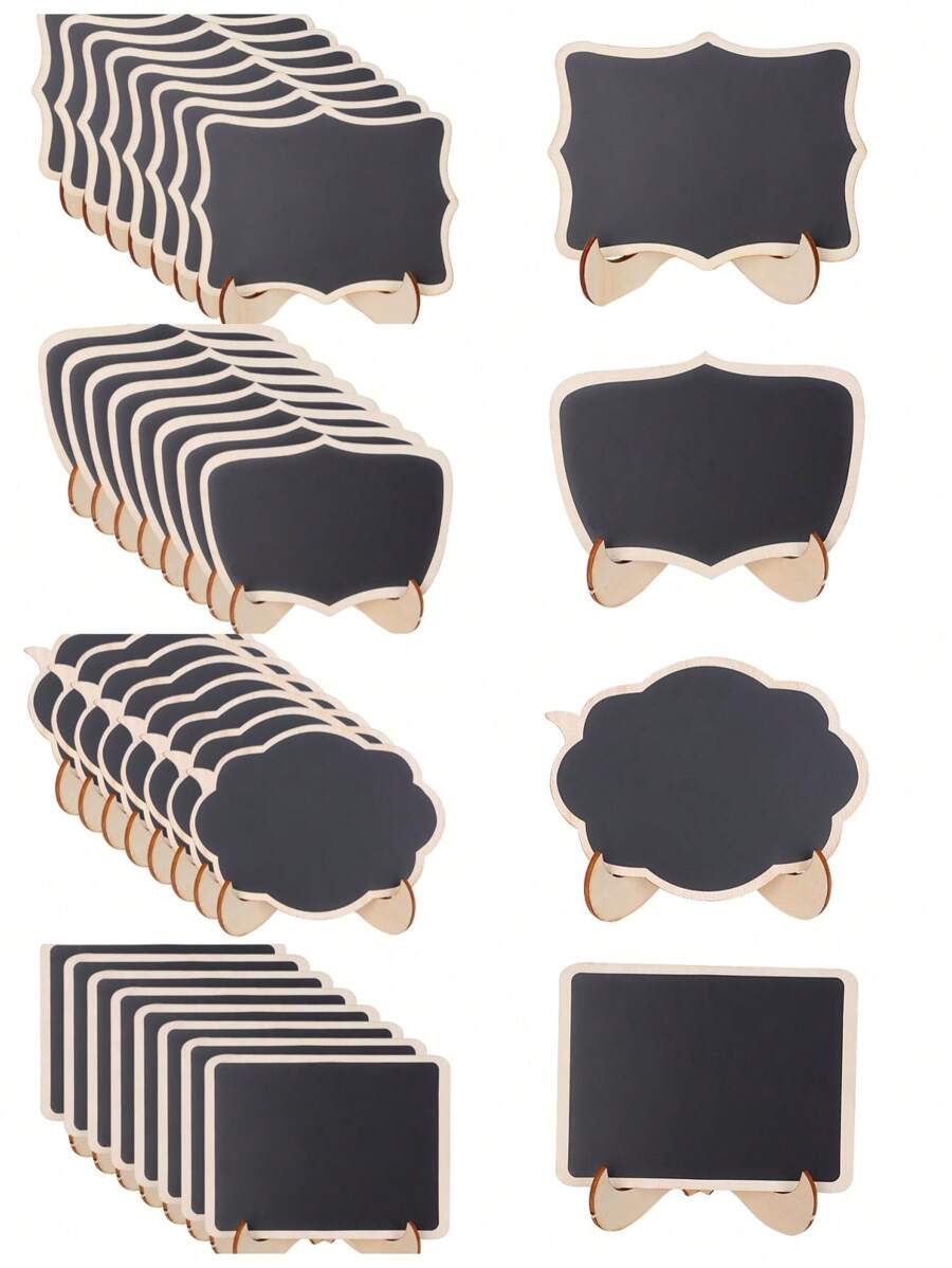 10Pcs/Set DIY Assemble Mini Chalkboards,Suitable For Wedding Party Label Decoration, Food Label Decoration