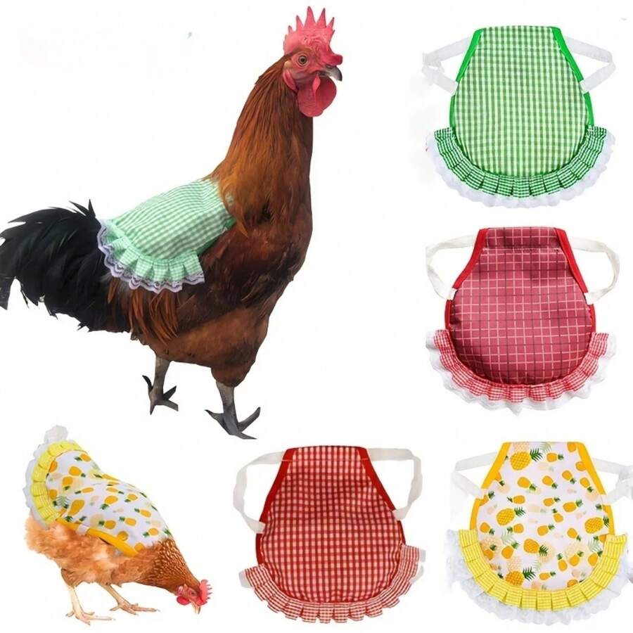 Grembiule in tessuto morbido ed elastico per polli, protezione per le piume, protezione per la schiena, con elementi natalizi, regalo perfetto per proprietari di polli domestici - Grembiule con pettorina per polli, protezione per le piume, protezione per la schiena, grembiule per polli a doppio strato, abbigliamento per polli, gilet per petto e schiena di pollame con fascia elastica e bordo floreale