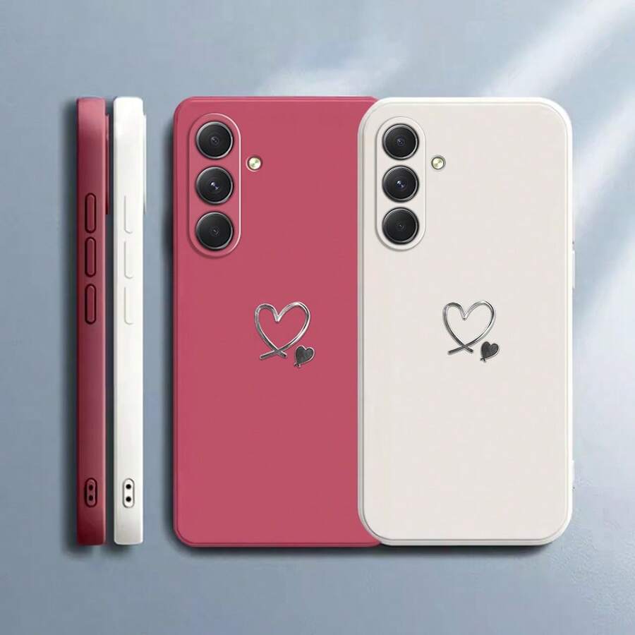 Funda de TPU con diseño de corazón y amor compatible con Samsung Galaxy S25, S25Plus, S25Ultra, A16, A26, A36, A56