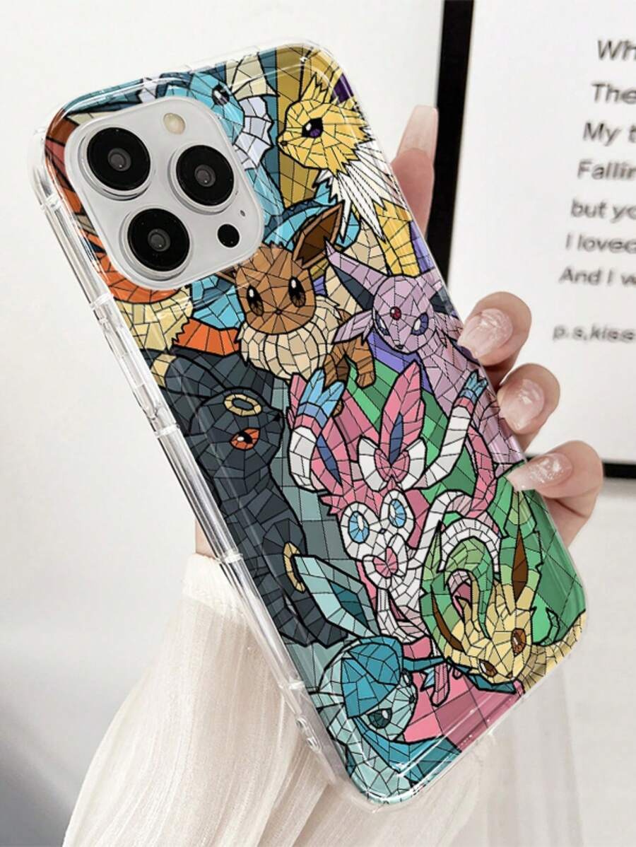 pokemon 1pc Pokemon Minimalist Soft Phone Case, Compatible With Galaxy S22/S23/S24 Ultra, Compatible With IPhone 13/14/15/16 Pro, Original Hand-Drawn Soft Shell Anti-Fall Protective Cover, Girlfriend GiftCompatible With IPhone For Holiday