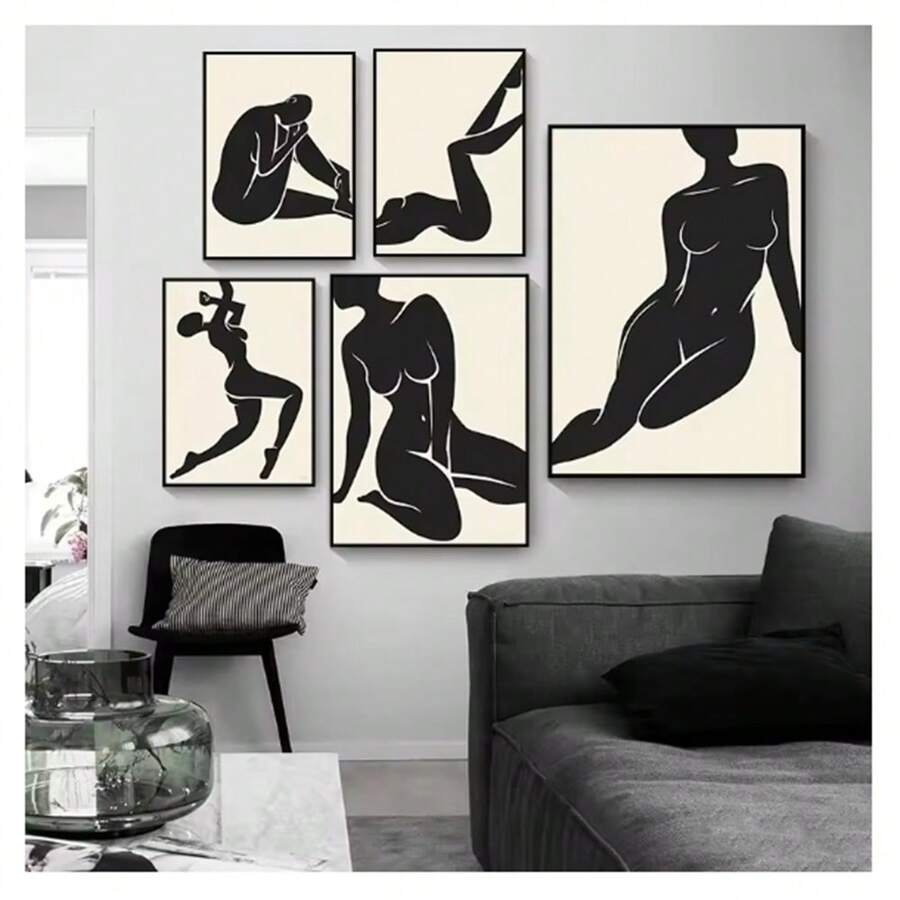 1pc Frameless Vintage Abstract Female Portrait Line Art Posters High-Definition Printing Canvas Wall Arts Modern Minimalism Living Room Bedroom Dormitory Study Bar Coffee Shop Office Room Decor, Home Decor, Wall Decor Picture Gifts