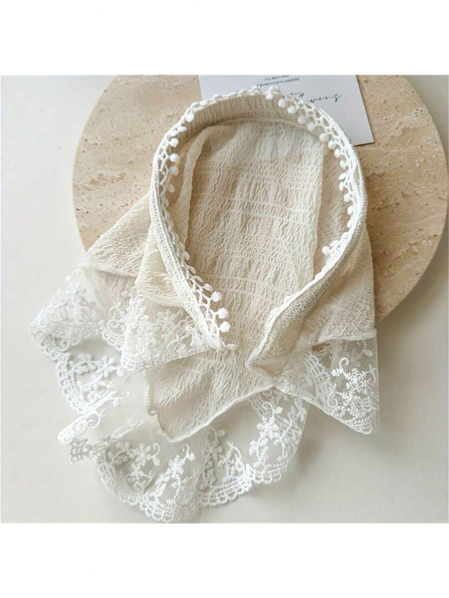 1 Stück Frauen Stoff Mesh & Spitze Haarband, dekoratives Blumen Haarband, süßer Sommerstil Haarschmuck, modisches Accessoire Schulanfang