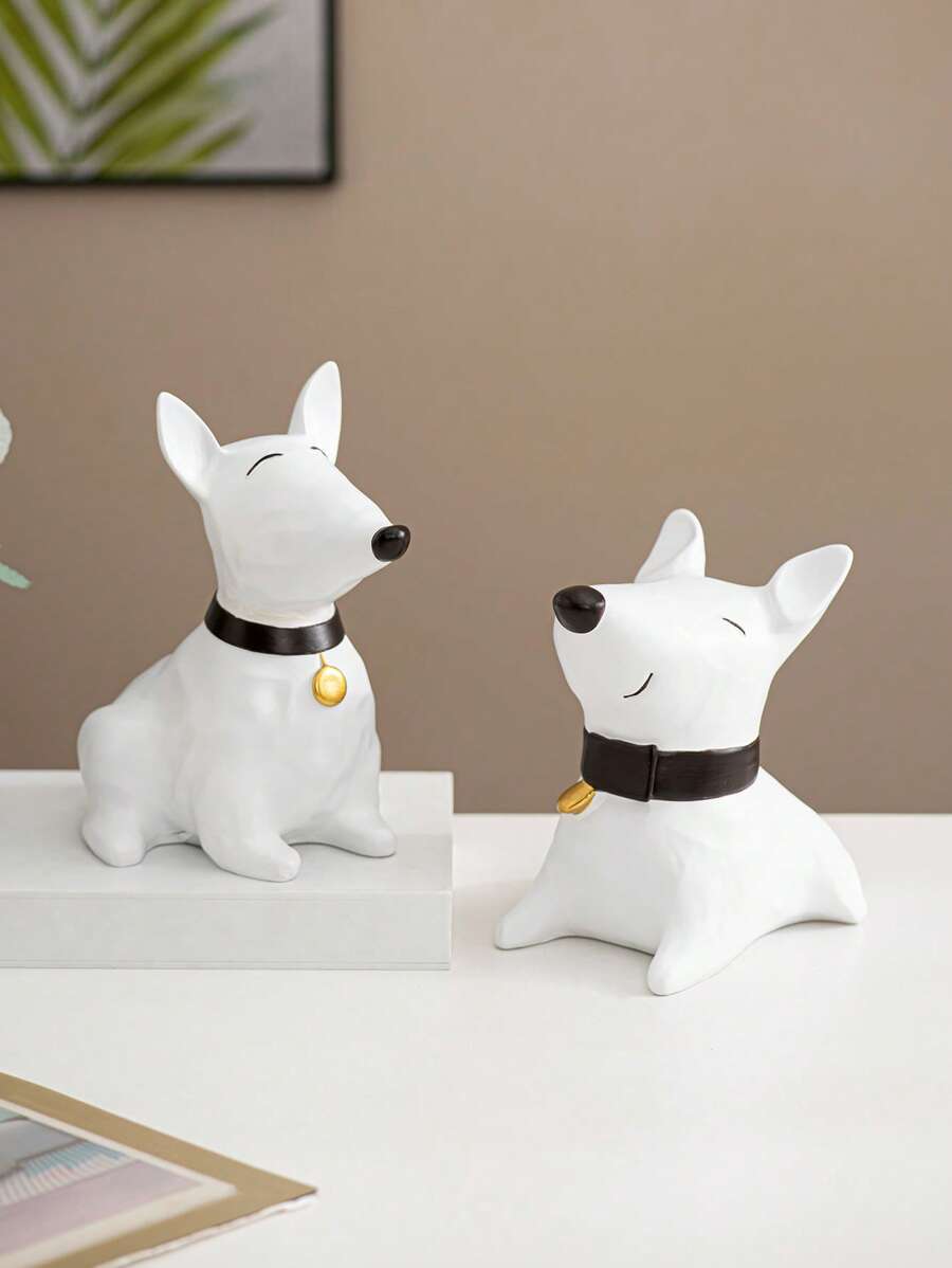 1 Peça Figura Decorativa de Resina em Forma de Cachorro, Decoração em Estilo Cartoon, Adequado para Decoração de Casa, Quarto, Hotel, Restaurante, Presente de Formatura, Lembrança de Casamento, 2 Tamanhos Disponíveis
