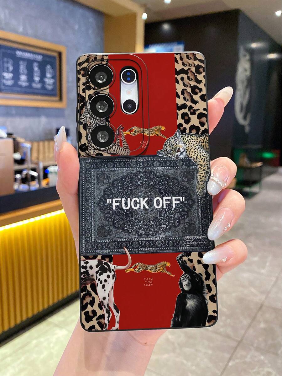 New Fashionable Leopard, Gorilla, Letter Print Matte Soft TPU Phone Case, Anti-Scratch, Anti-Fingerprint, Camera Lens Protection, Compatible With Apple, OPPO, VIVO