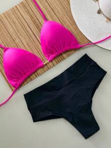 Top Pink / Calcinha Preta