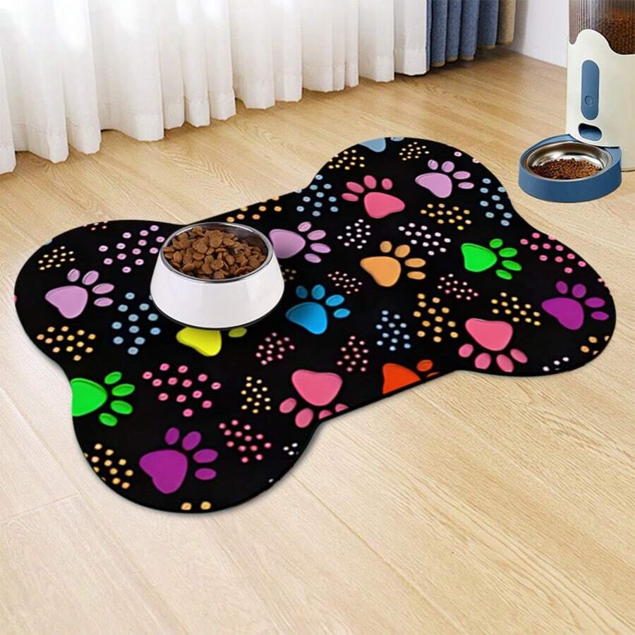 1 Tappetino per l'alimentazione degli animali domestici, tappetino assorbente per cibo di cani e gatti, tappetino antimacchia e impermeabile per animali domestici, tappetino per ciotole d'acqua facile da pulire, accessori per animali domestici, tappetino per pasti adatto per animali domestici disordinati e sporchi