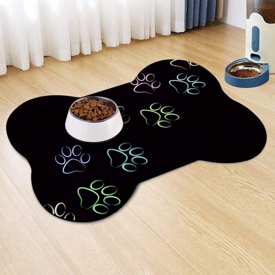 1 pezzo Tappetino per l'alimentazione degli animali domestici, tappetino assorbente per cibo di cani e gatti, tappetino impermeabile e antistrappo per animali domestici, senza macchie e facile da pulire, per contenitore di acqua per cani, accessori e forniture per animali domestici, tappetino adatto per animali che bevono in modo sporco e disordinato