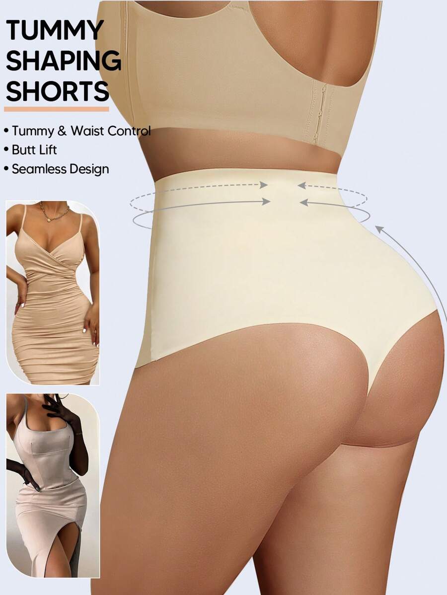Tangas elásticos de alta cintura con efecto de levantamiento de caderas y control de abdomen para mujeres de talla grande