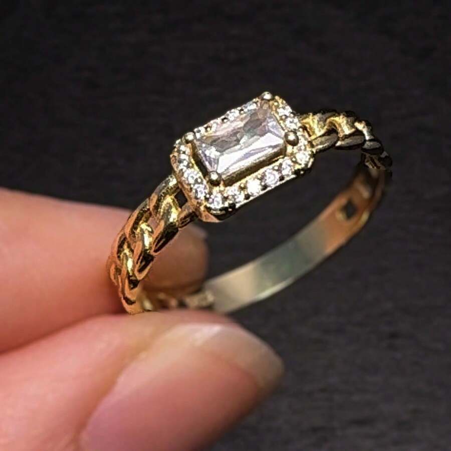 1 pieza Anillo de plata de ley S925 de diseño de lujo con circonia brillante incrustada, anillo elegante de mujer para uso diario, regalo de joyería de calidad para seres queridos