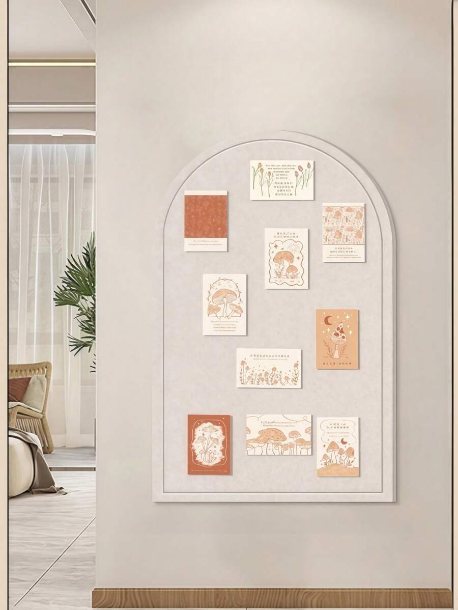 1pc Nordic Minimalist Foldable 3D Geometric Decorative Wall Panels, Self-Adhesive Shockproof Wall Art Bulletin Board, Removable & Reusable Felt Sheets For Home Office Decor, Key Holder, Suitable For Room Decoration, Office Memo, Bedroom Headboard, Wall Graffiti Cover & Jewelry Organization