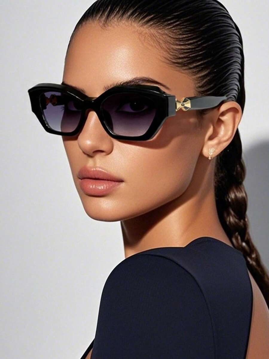 1 Stück Damen Lässig eckiger kleiner Rahmen personalisiertes Design Vintage elegante modische Fashionbrille für Outdoor, Sport, Street-Style