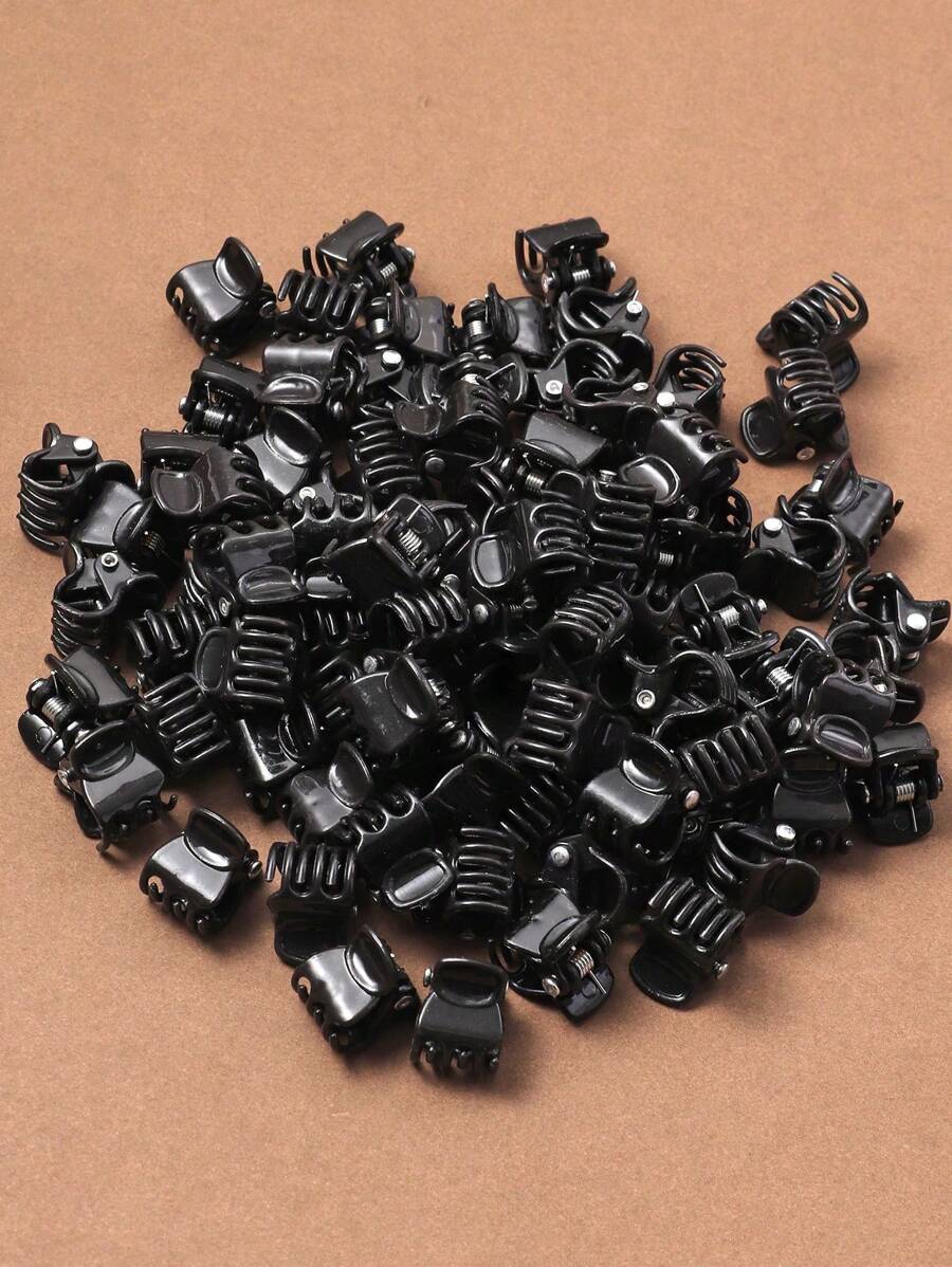 50 Stücke schwarze kleine Haarspangen für Frauen (zufällige Farbe)