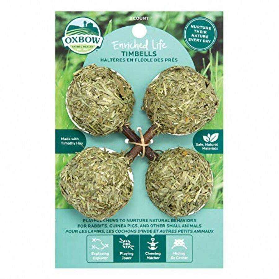 TXHF Enriched Life Timbells Rabbit Toys Guinea Pig Toys Enrichment For Bunny Guinea Pig Hamster Rabbit Chinchilla Timothy Hay Chinchilla Cage Accessories Small Pet Accessories For Cage