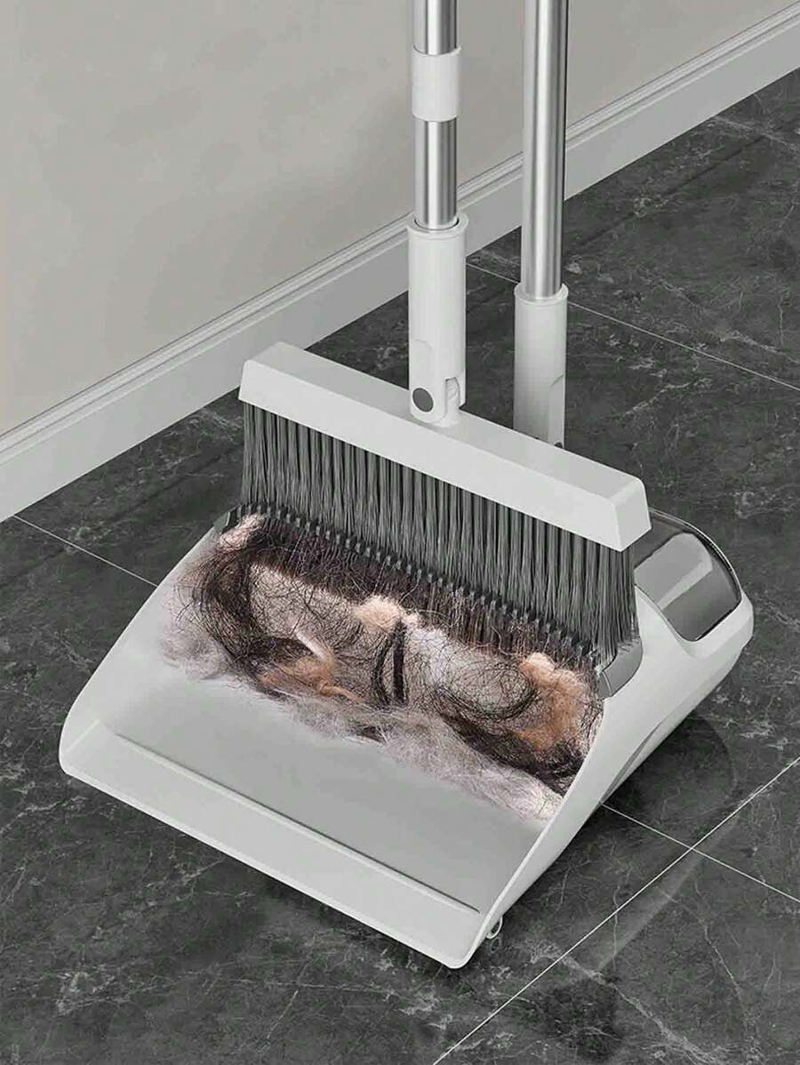 Broom And Dustpan Set, Soft Bristle Broom And Waste Dust Pan Combo, Single Sweeping Brush Household Cleaning Tool