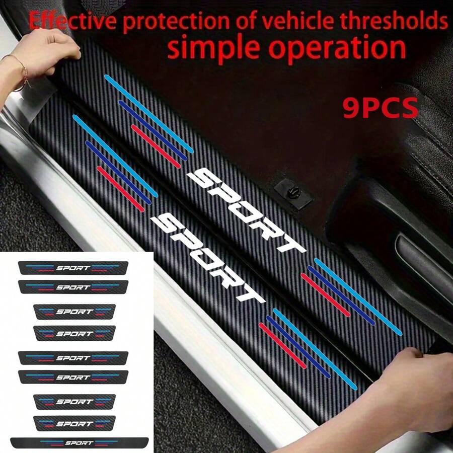 9 buc benzi de prag auto, impermeabile, pentru ușă, pedală de bun venit, protecție împotriva zgârieturilor, pentru BMW E90 E60 E87 X1 F48 X3 F25 G01 X5 E70
