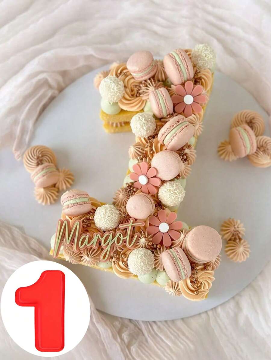 1 Stück 12-Zoll 3D große Silikon Nummer 1 Kuchenform - einfach manuell zu formen und auszuheben, geeignet für DIY Backen/Dessert-Dekoration - Geburtstag/Halloween/Erntedank/Abschlussfeier kreative Backhilfe