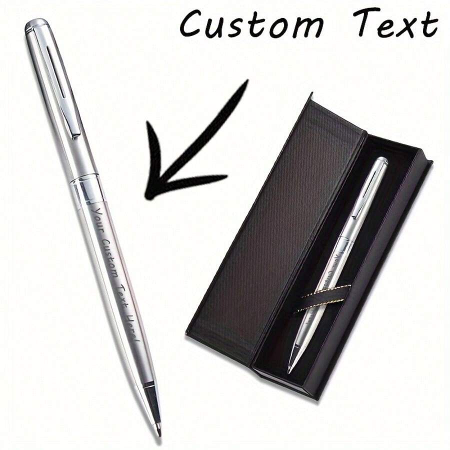 1 pezzo Stilo capacitivo personalizzabile e penna 2-in-1, cofanetto regalo premium, penna di alta qualità personalizzabile con nome/logo, penna retrattile ovale in metallo, penna con firma in metallo, cofanetto regalo di lusso per compleanni, feste, forniture scolastiche, ritorno a scuola