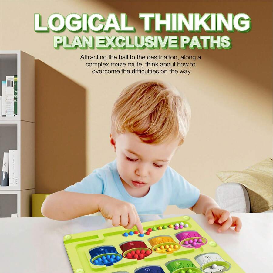 Un juguete tablero con laberinto de conteo de imanes de colores que desarrolla la motricidad fina y el control del lápiz, un juguete educativo Montessori con laberinto magnético de colores y números, un regalo ideal para niños