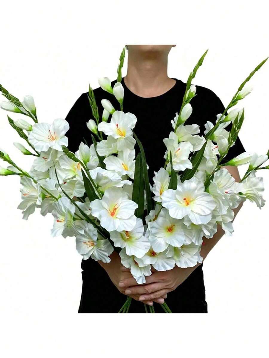 1/3/6Pcs 29.52Inch Artificial Orchid, Silk Artificial Gladiolus, For Home Decoration, Wedding Decoration, Wedding Venue Layout, Wedding Bouquet, Bedroom Living Room Decoration, Desktop Decoration, Wall Decoration, Outdoor Garden, Courtyard Decoration, Porch Balcony Decoration, Summer Decoration, Gift.