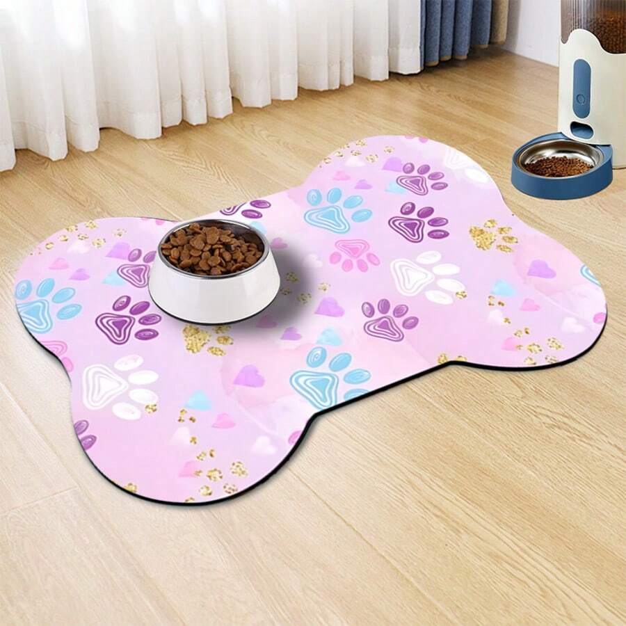 1 pezzo di tappetino da alimentazione per animali domestici, tappetino assorbente per cibo per gatti e cani, tappetino antistrappo e impermeabile per animali domestici, resistente alle macchie e facile da pulire, adatto per contenitori d acqua per cani e gatti, accessori per animali domestici, tappetino per pasti per animali adatto per animali che fanno sporco e disordinati.