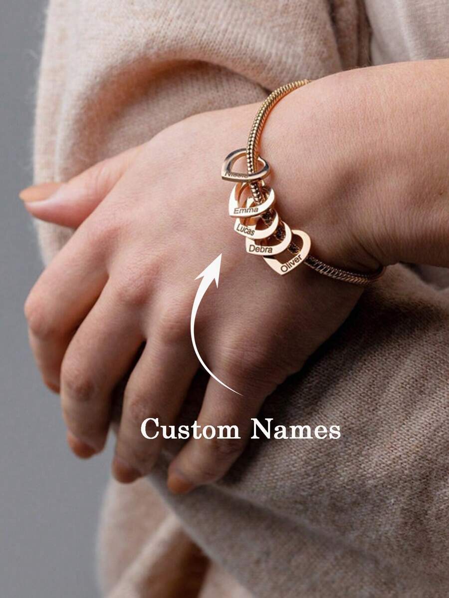 Personalisiertes Oma-Armband mit den Namen der Enkelkinder - Individuelles Familien-Armreif - Sinnvolles Geburtstagsgeschenk für Großmutters