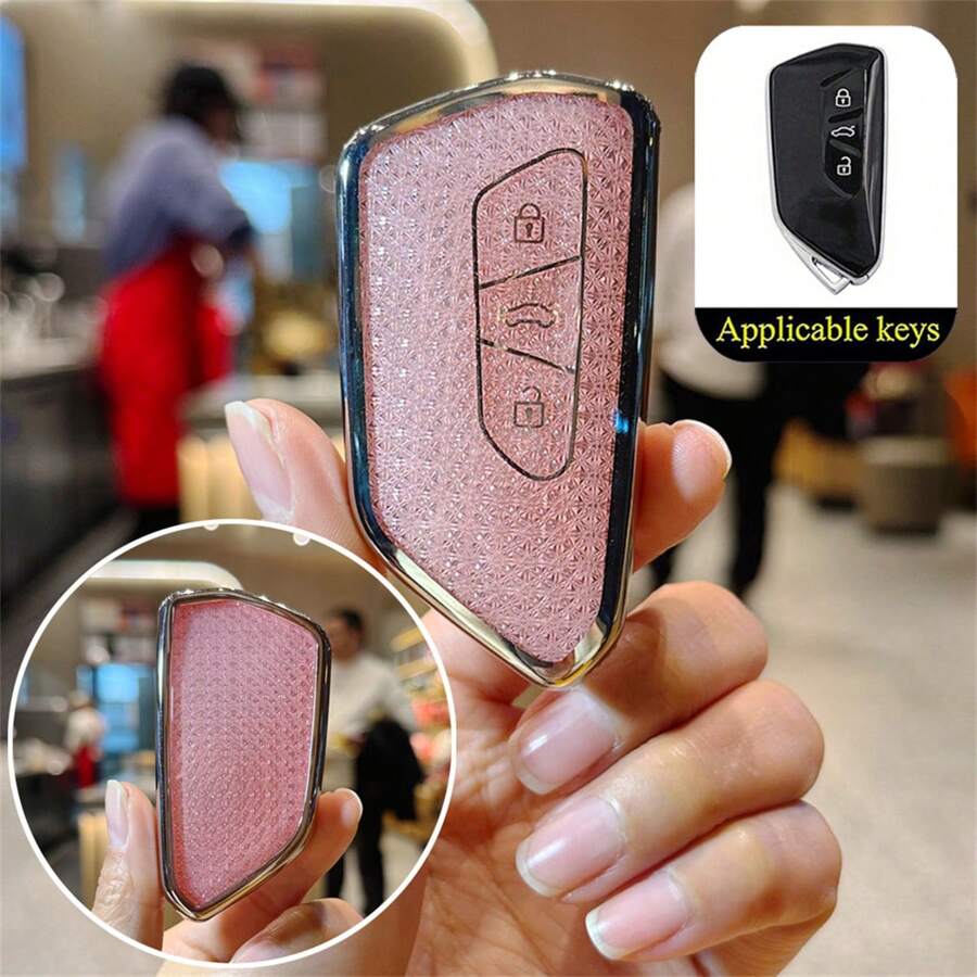 1 Pc 3 Buttons TPU Car Smart Key Protective Cover, Fit For 2020-2021 New Golf 8
