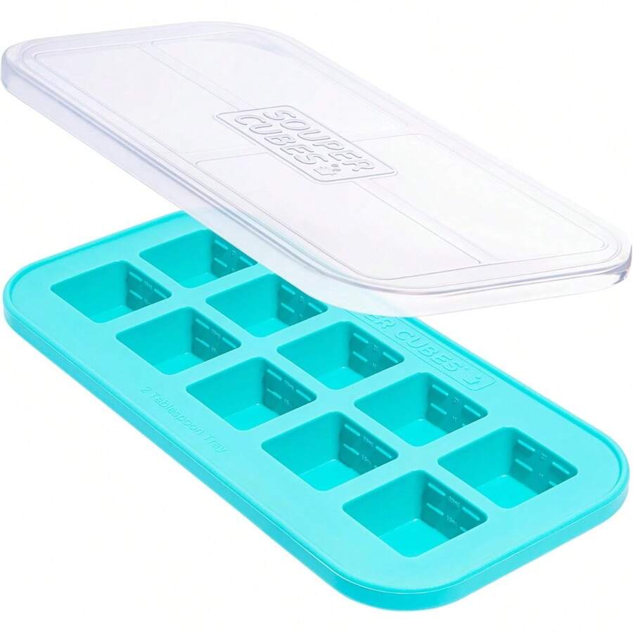 Local Delivery-2 Tbsp. Silicone Freezer Molds - Perfect For Storing Garlic, Herbs, Ginger, Pesto, Tomato Paste, Lemon Juice, Purees And More - Silicone Baby Food Freezer Tray - Aqua – 2-Pack