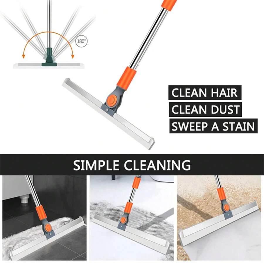 Double-Sided Floor Silicone Broom Scraping Water Multi-Function Cleaning Rotating Stretch Scraper Bathroom Kitchen Floor Glass
